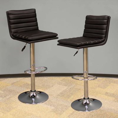 Image showing  Modern Ripple Back Adjustable Bar Stools, 32 in., 2-Pack