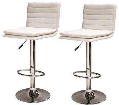 AmeriHome Modern Ripple Back Adjustable Bar Stools, 32 in., 2-Pack