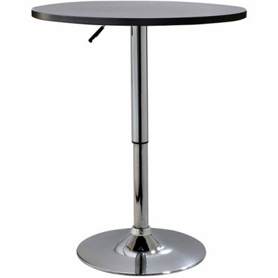 AmeriHome Round Adjustable-Height Wood-Top Bistro Table