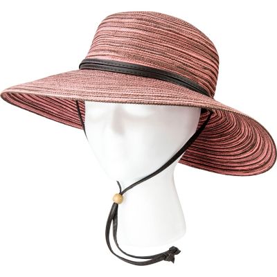 Sloggers Women's Wide Brim Braided Sun Hat with Wind Lanyard