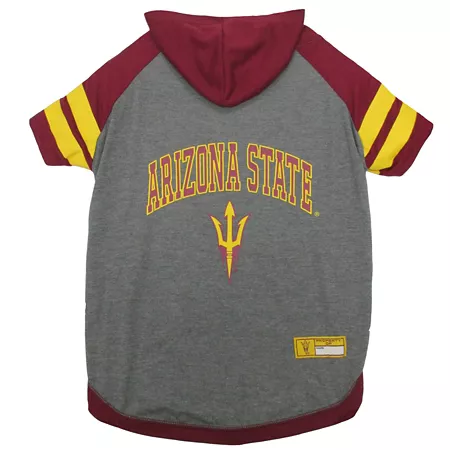 Pets First NCAA Arizona State Sun Devils Pet Hooded T-Shirt Dog Shirts