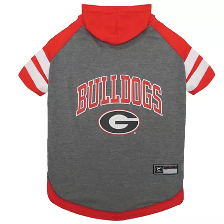 Pets First NCAA Georgia Bulldogs Pet Hooded T-Shirt Dog Shirts