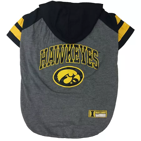 Pets First NCAA Iowa Hawkeyes Pet Hooded T-Shirt Dog Shirts