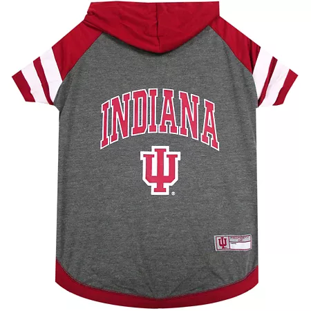 Pets First NCAA Indiana Hoosiers Pet Hooded T-Shirt Dog Shirts