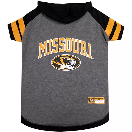 Pets First NCAA Missouri Tigers Pet Hooded T-Shirt Dog Shirts