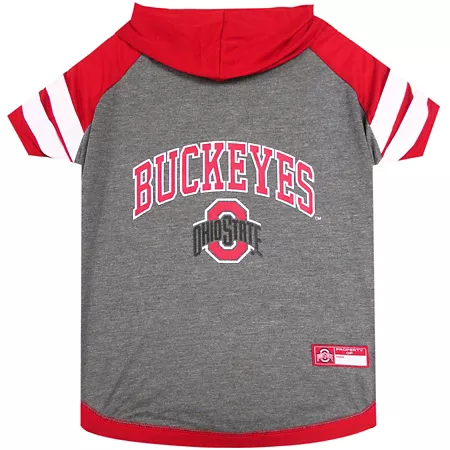 Pets First NCAA Ohio State Buckeyes Pet Hooded T-Shirt Dog Shirts