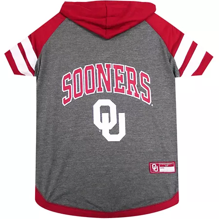 Pets First NCAA Oklahoma Sooners Pet Hooded T-Shirt Dog Shirts