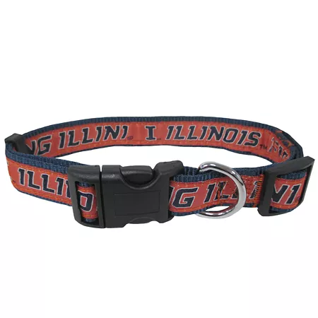 Pets First Illinois Illini Adjustable Dog Collar Dog Basic Collars