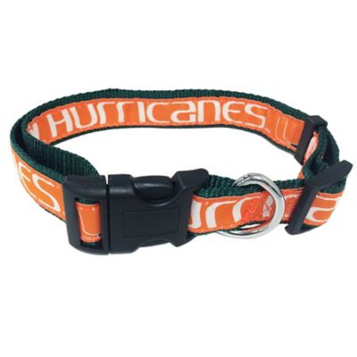 Pets First Adjustable Miami Hurricanes Dog Collar