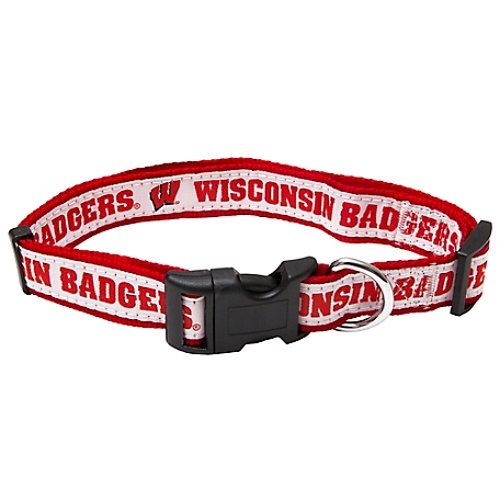 Pets First Adjustable Wisconsin Badgers Dog Collar