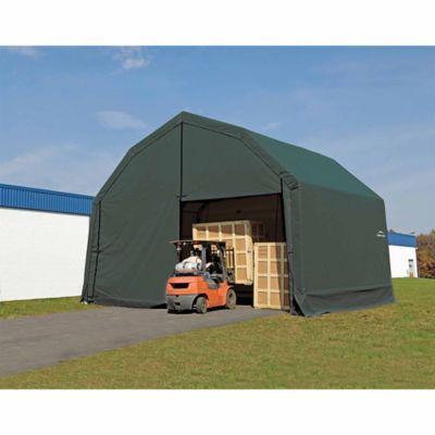 ShelterLogic 30 ft. x 40 ft. x 18 ft. SP Barn Heavy-Duty Green 14.5 oz. PE Shelter, PECADA0204F03004018