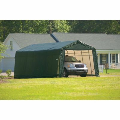 ShelterLogic 12 ft. x 20 ft. x 10 ft. SP Peak Heavy-Duty Green 14.5 oz. PE Shelter, PEAACA0204F01202010