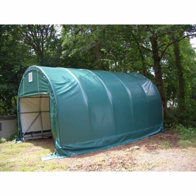 ShelterLogic 12 ft. x 20 ft. x 8 ft. SP Round Heavy-Duty Green 14.5 oz. PE Shelter, PEBACA0204F01202008