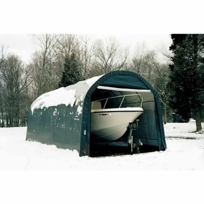 ShelterLogic 12 ft. x 20 ft. x 10 ft. SP Round Heavy-Duty Green 14.5 oz. PE Shelter, PEBACA0204F01202010