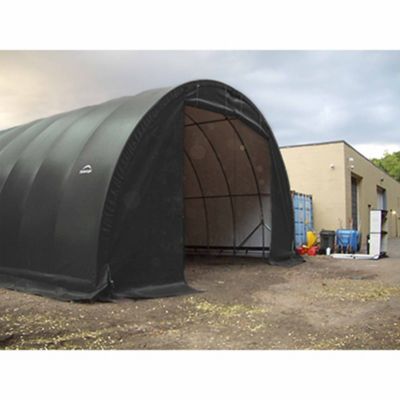 ShelterLogic 26 ft. x 35 ft. x 17 ft. SP Round Heavy-Duty Green 14.5 oz. PE Shelter, PEBADA0204F02603517