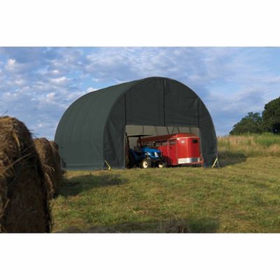 ShelterLogic 30 ft. x 30 ft. x 15 ft. SP Round Heavy-Duty Green 14.5 oz. PE Shelter, PEBADA0204F03003015