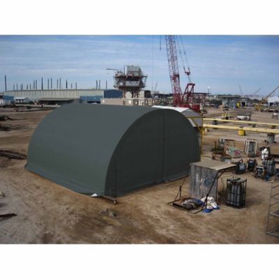 ShelterLogic SP Round Heavy-Duty 14.5 oz. PE Shelter, 30 ft. x 40 ft. x 15 ft., Green, PEBADA0204F03004015