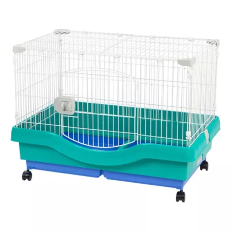 IRIS USA Mobile Wire Small Animal Kennel 33.11 in x 20.71 in Green Small Pet Cages