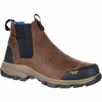 Georgia Boot Men's TPU Toe Blue Collar Chelsea Waterproof Work Boots