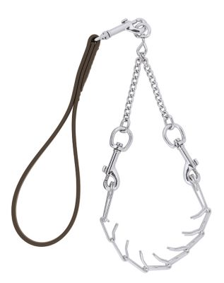 Weaver Livestock 24 in. Brahma Webb Pronged Chain Goat Collar and Lead Set