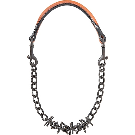 Weaver Leather 24 in. Oil-Rubbed Pronged Chain Goat Collar, 12 in. Chain, 3-1/2in. of Blunt 1/4in. Prongs