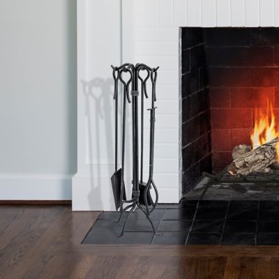 Image showing  Selene Fireplace Tool Set, Black Finish