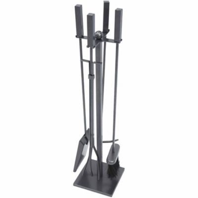 Pleasant Hearth Atticus Fireplace Tool Set, Gunmetal Finish