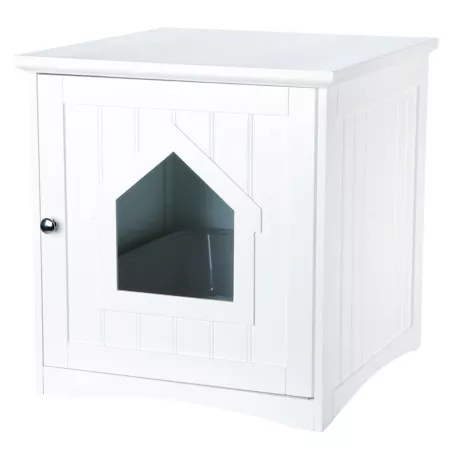 TRIXIE Hidden Cat Litter Box Enclosure Furniture Style White Litter Box Enclosures