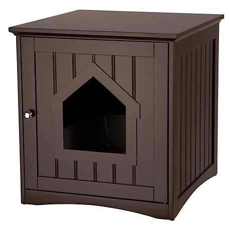 TRIXIE Litter Box Enclosure, Hidden Kitty Litter Box Cabinet, Furniture Style, Espresso-Brown