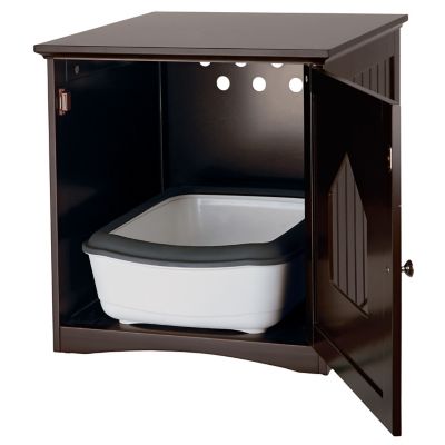 Image showing  Furniture-Style Cat Litter Box Enclosure Cabinet, Espresso-Brown