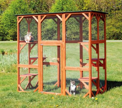 Image showing 5 th TRIXIE Outdoor Catio, Cat Enclosure with Roof, Large Cat Playpen with Platforms, Cat House, Cat Cage, Run-71 Inch