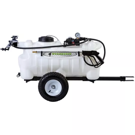 WorkHorse Sprayers 25 gal Deluxe 2-Nozzle Trailer Sprayer 12V with Detachable Boom Tow Behind Sprayers