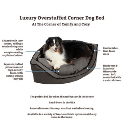 Image showing  Luxury Micro Suede Corner Pillow Dog Bed