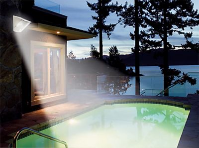 Image showing  90-Lumen Solar-Powered Motion-Activated Wedge Light, White