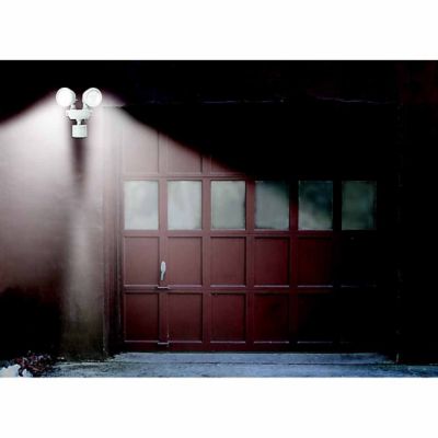 Image showing  160-Lumen Solar-Powered Dual Head LED Security Light, Off-White