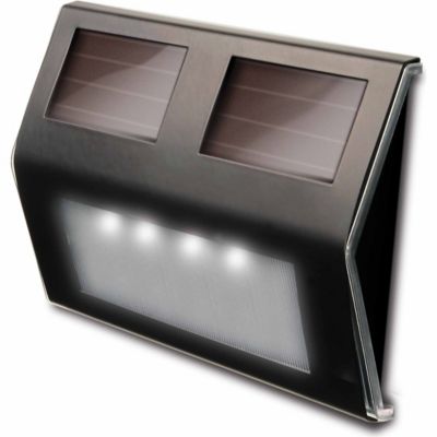 Image showing  Metal Solar Deck Lights, Bronze, 4-Pack