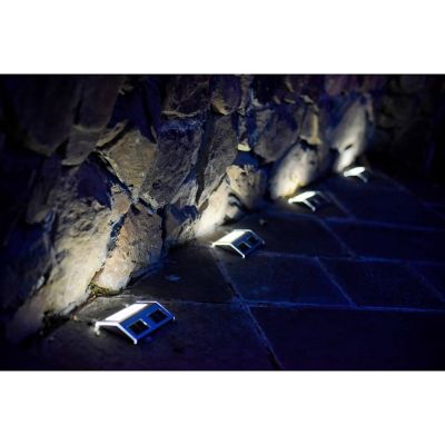 Image showing  Metal Solar Deck Lights, Stainless Steel, 4-Pack