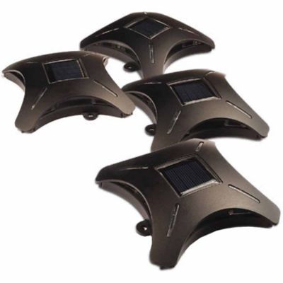 MAXSA Innovations Ninja Stars Solar LED Accent Deck Lights, 4-Pack