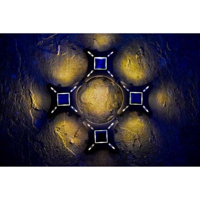 Image showing 9 th MAXSA Innovations Ninja Stars Solar LED Accent Deck Lights, 4-Pack