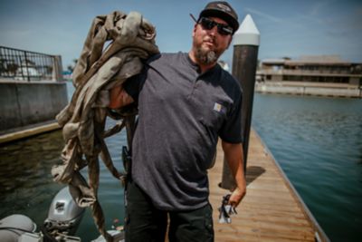 Image showing  Men's Heavyweight Loose Fit Short-Sleeve Pocket Henley T-Shirt