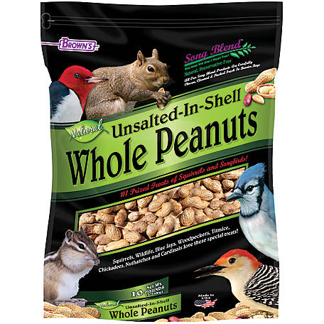 Brown's Song Blend Unsalted In-Shell Whole Peanuts Bird Food, 10 lb.