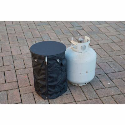 SIRUITON Heavy Duty Propane Tank Cover Fits Standard 20 lb Tank Cylinder UV and Weather Resistant,Ventilated with Storage Pocket Black