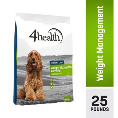4health Special Care Adult Weight Management Lamb Formula Dry Dog Food We struggled for months trying to reduce her weight and were using the absolutely wrong product to achieve that goal (ie:4health Grain Free All Life Stages Beef and Potato Formula Dry Dog Food)