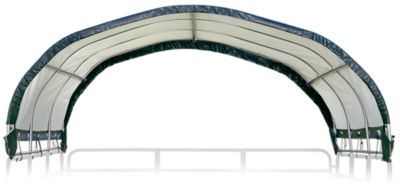 Image showing  12 ft. x 12 ft. x 5.5 ft. Corral Livestock Shelter, Green/Gray, 147.1 sq. ft. Area, 604 cu. ft. Storage Volume