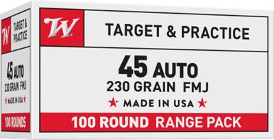 Winchester Ammo USA Value Pack .45 ACP 230-Grain Full Metal Jacket Handgun Ammunition, 100 Rounds