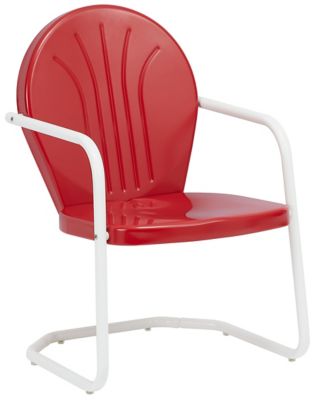 Leigh Country Retro Metal Patio Chair, 23.4 in. x 24.8 in. x 34.4 in., Red