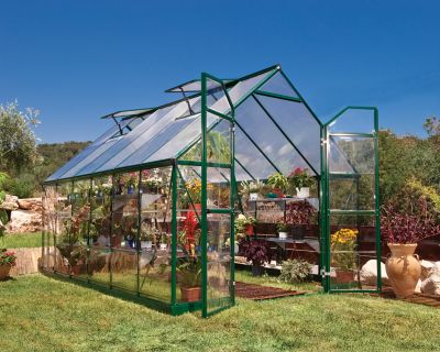 Image showing  8 ft. L x 12 ft. W Green I Balance Hobby Greenhouse