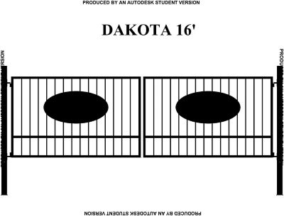 Gate Builders 16 ft. x 5 ft. Dakota Gate with Oval Inserts