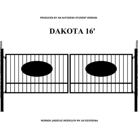 Gate Builders 16' x 5' Dakota Gate with Oval Inserts Driveway Gates