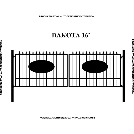 Gate Builders 16 ft. x 5 ft. Dakota Gate with Oval Inserts and Finials